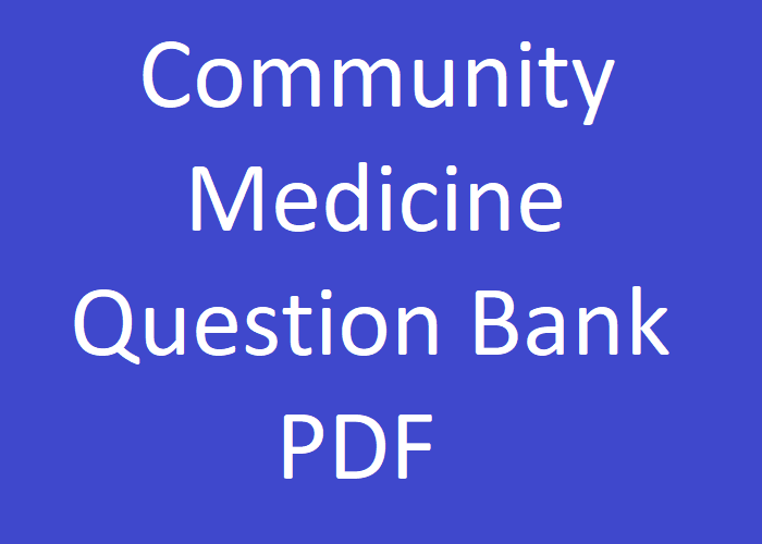 community medicine question bank pdf